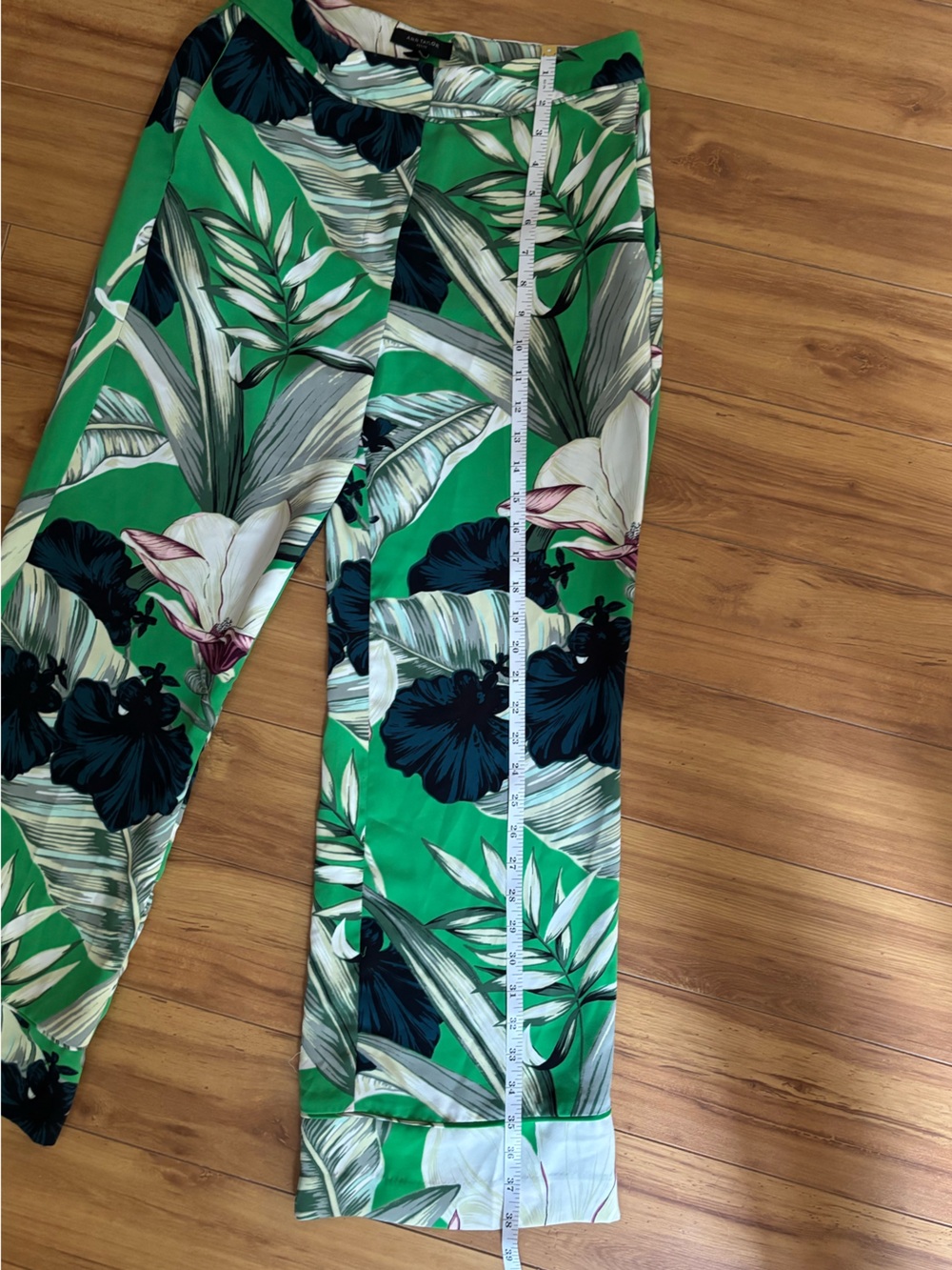 Ann Taylor Tropical Floral Wide Leg Trousers Size 4P Resorts Coastal Nautical - Picture 7 of 8
